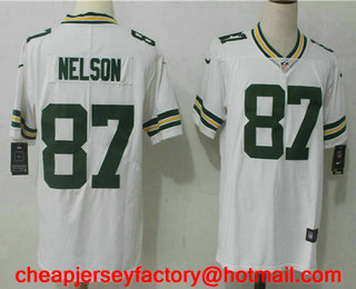 Men's Green Bay Packers #87 Jordy Nelson White 2017 Vapor Untouchable Stitched NFL Nike Limited Jersey