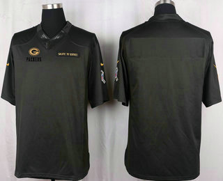 Men's Green Bay Packers Blank Black Anthracite 2016 Salute To Service Stitched NFL Nike Limited Jersey