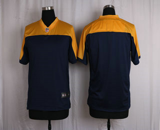 Men's Green Bay Packers Blank Navy Blue Gold Alternate NFL Nike Elite Jersey