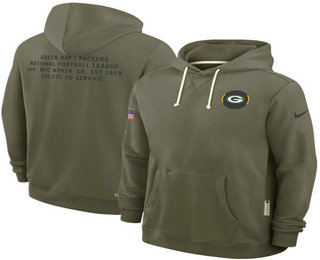 Men's Green Bay Packers Olive 2025 Salute to Service Pullover Hoodie