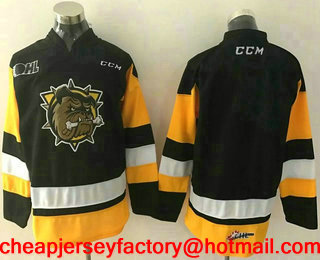 Men's Hamilton Bulldogs Blank Black Stitched OHL CCM Ice Hockey Jersey