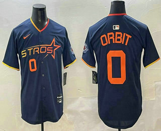 Men's Houston Astros #0 Orbit Navy 2025 City Connect Limited Stitched Jersey