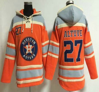 Men's Houston Astros #27 Jose Altuve Alternate Orange MLB Hoody