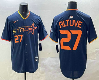 Men's Houston Astros #27 Jose Altuve Navy 2025 City Connect Limited Stitched Jersey