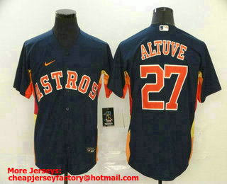 Men's Houston Astros #27 Jose Altuve Navy Blue Stitched MLB Cool Base Nike Jersey