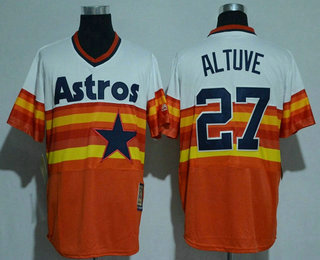 Men's Houston Astros #27 Jose Altuve Rainbow Stitched MLB Cool Base Cooperstown Collection Player Jersey