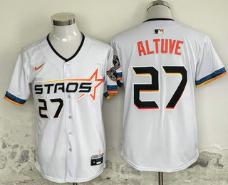 Men's Houston Astros #27 Jose Altuve White 2025 City Connect Limited Stitched Jersey