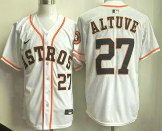 Men's Houston Astros #27 Jose Altuve White Limited Stitched Jersey