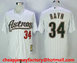 Men's Houston Astros #34 Nolan Ryan White Pinstripe Cooperstown Collection Stitched MLB Jersey