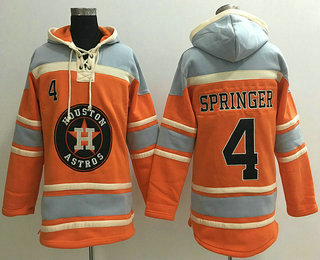Men's Houston Astros #4 George Springer Alternate Orange MLB Hoodie