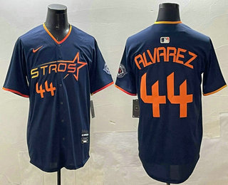 Men's Houston Astros #44 Yordan Alvarez Navy 2025 City Connect Limited Stitched Jersey