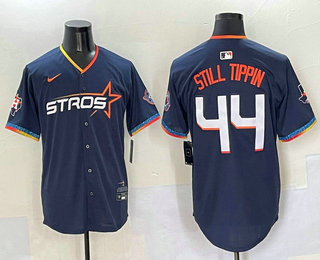 Men's Houston Astros #44 Yordan Alvarez Navy 2025 City Connect Limited Stitched Jersey