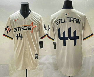 Men's Houston Astros #44 Yordan Alvarez Number Cream 2025 City Connect Limited Stitched Jersey