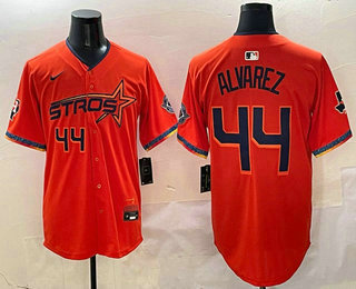 Men's Houston Astros #44 Yordan Alvarez Orange 2025 City Connect Limited Stitched Jersey