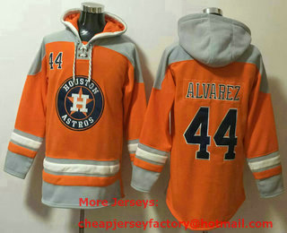 Men's Houston Astros #44 Yordan Alvarez Orange Ageless Must Have Lace Up Pullover Hoodie