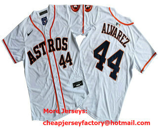 Men's Houston Astros #44 Yordan Alvarez White Limited Cool Base Jersey