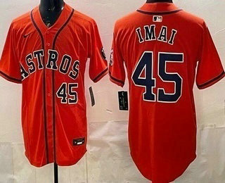 Men's Houston Astros #45 Tatsuya Imai Orange Limited Jersey