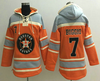 Men's Houston Astros #7 Craig Biggio Alternate Orange MLB Hoodie