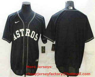 Men's Houston Astros Blank Black Stitched MLB Cool Base Nike Jersey