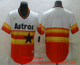 Men's Houston Astros Blank Orange Rainbow Cooperstown Stitched MLB Cool Base Nike Jersey