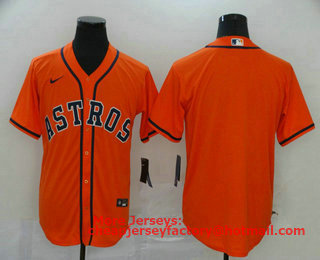 Men's Houston Astros Blank Orange Stitched MLB Cool Base Nike Jersey