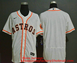 Men's Houston Astros Blank White Stitched MLB Flex Base Nike Jersey