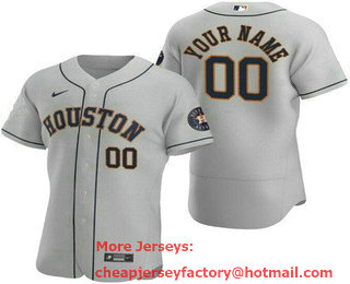 Men's Houston Astros Customized Gray Authentic Jersey