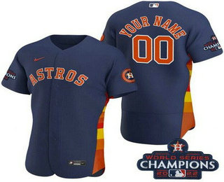 Men's Houston Astros Customized Navy 2022 World Series Champions Authentic Jersey
