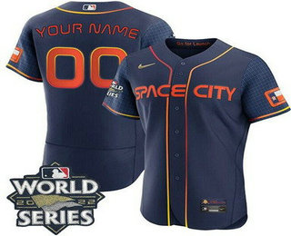 Men's Houston Astros Customized Navy City 2022 World Series Authentic Jersey