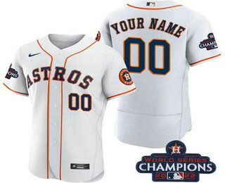 Men's Houston Astros Customized White 2022 World Series Champions Authentic Jersey