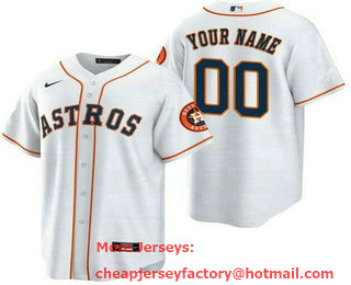 Men's Houston Astros Customized White Team Logo Cool Base Jersey