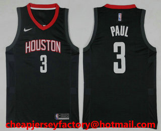 Men's Houston Rockets #3 Chris Paul Black 2017-2018 Nike Icon Edition Swingman Jersey
