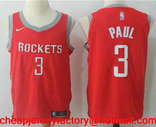 Men's Houston Rockets #3 Chris Paul New Red 2017-2018 Nike Swingman Stitched NBA Jersey