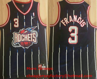 Men's Houston Rockets #3 Steve Francis Black Hardwood Classic Swingman Nike Jersey