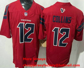 Men's Houston Texans #12 Nico Collins Limited Red FUSE Vapor Jersey