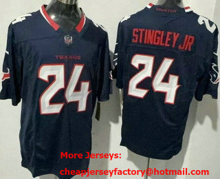 Men's Houston Texans #24 Derek Stingley Jr Red Limited Navy FUSE Vapor Jersey