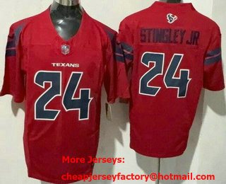 Men's Houston Texans #24 Derek Stingley Jr Red Limited Red FUSE Vapor Jersey