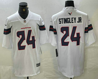 Men's Houston Texans #24 Derek Stingley Jr White Limited Red Vapor Jersey