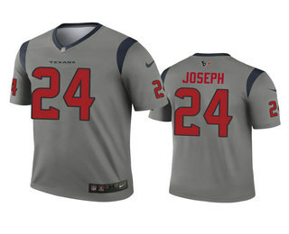 Men's Houston Texans #24 Johnathan Joseph Gray Inverted Legend Jersey