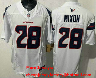 Men's Houston Texans #28 Joe Mixon Limited White FUSE Vapor Jersey