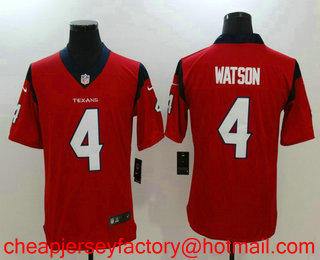 Men's Houston Texans #4 Deshaun Watson Red 2017 Vapor Untouchable Stitched NFL Nike Limited Jersey