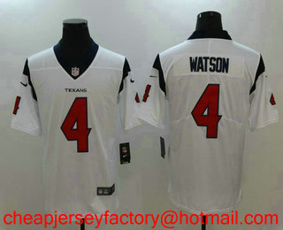 Men's Houston Texans #4 Deshaun Watson White 2017 Vapor Untouchable Stitched NFL Nike Limited Jersey