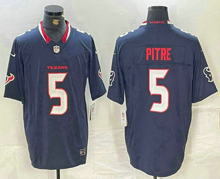 Men's Houston Texans #5 Jalen Pitre Limited Navy FUSE Vapor Jersey