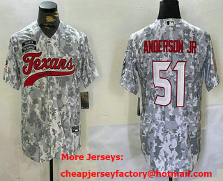 Men's Houston Texans #51 Will Anderson Jr Arctic Camo 2024 Salute to Service Stitched Baseball Jersey