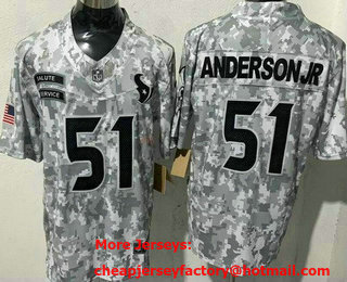 Men's Houston Texans #51 Will Anderson Jr Limited Arctic Camo 2024 Salute to Service Jersey