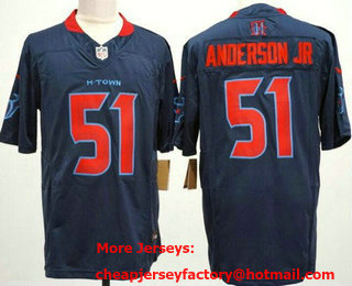 Men's Houston Texans #51 Will Anderson Jr Limited Navy Alternate FUSE Vapor Jersey