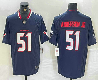 Men's Houston Texans #51 Will Anderson Jr Limited Navy FUSE Vapor Jersey