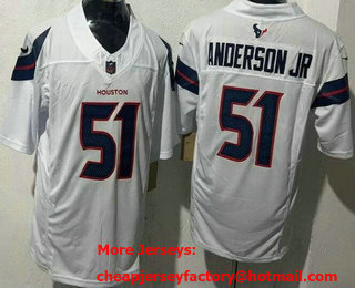Men's Houston Texans #51 Will Anderson Jr Limited White FUSE Vapor Jersey