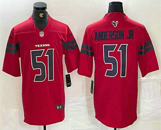 Men's Houston Texans #51 Will Anderson Jr Red Vapor Untouchable Stitched Jersey