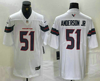 Men's Houston Texans #51 Will Anderson Jr White Vapor Untouchable Stitched Jersey
